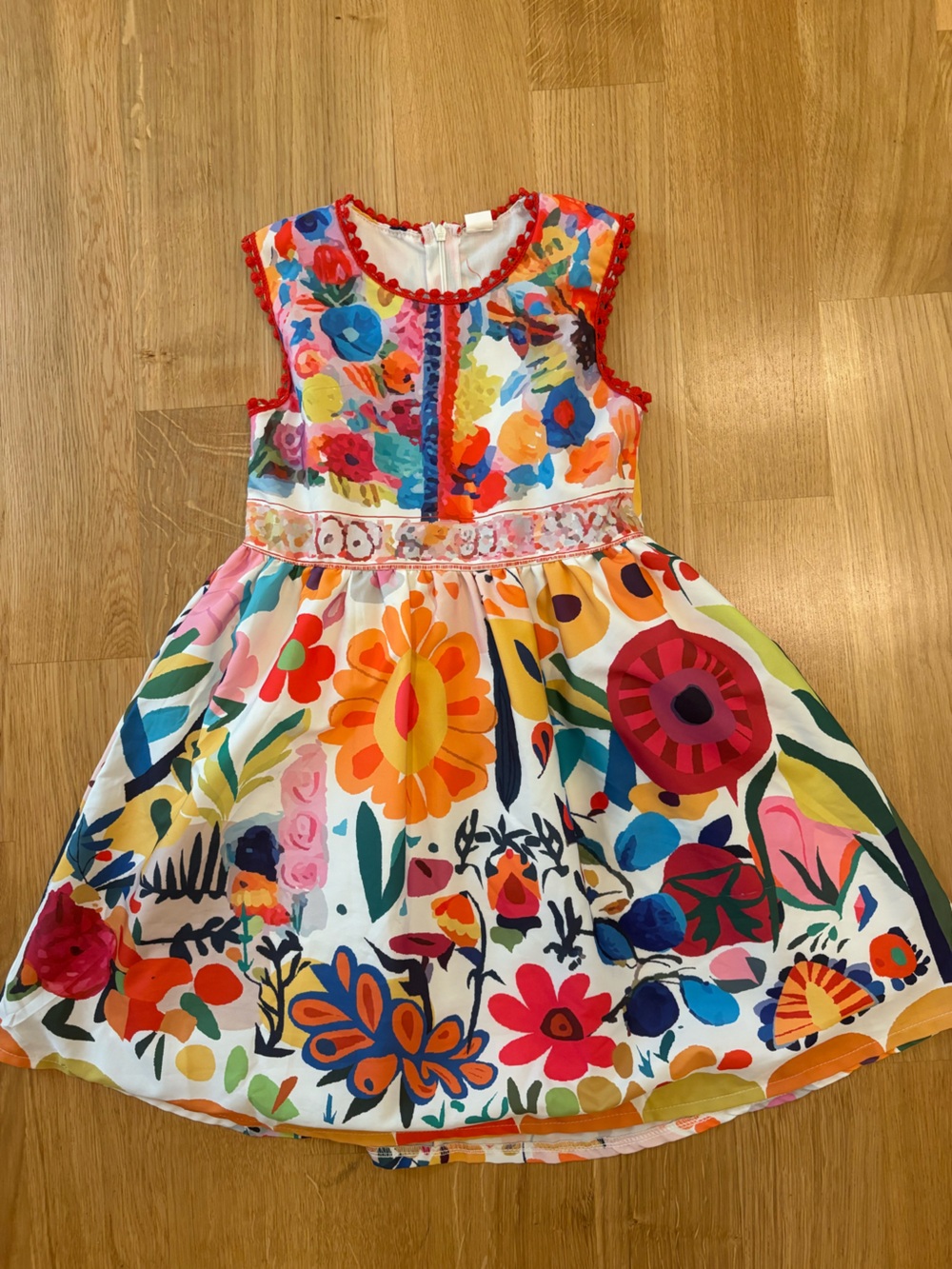 Colorful Floral Girls' Dress - Vibrant Multi-Color 7T